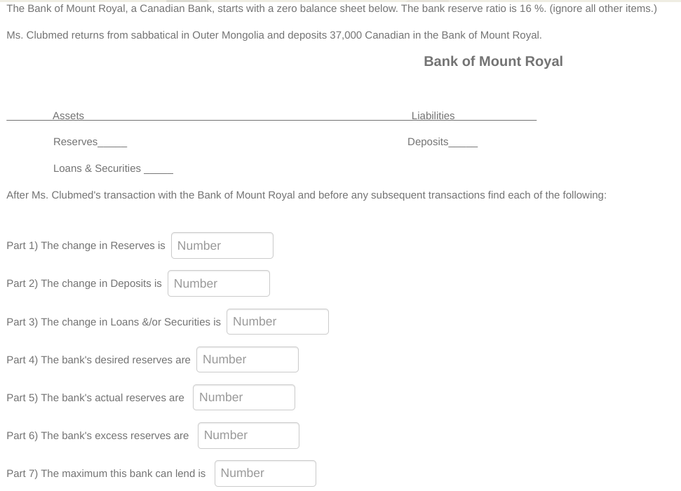 Help me answer the following questions, I need help. The Bank of