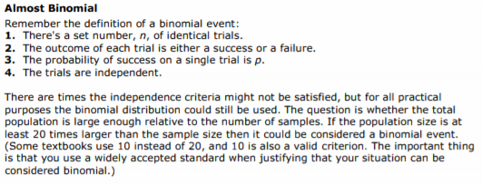 either a success or a failure. 3. The probability of sueoess on