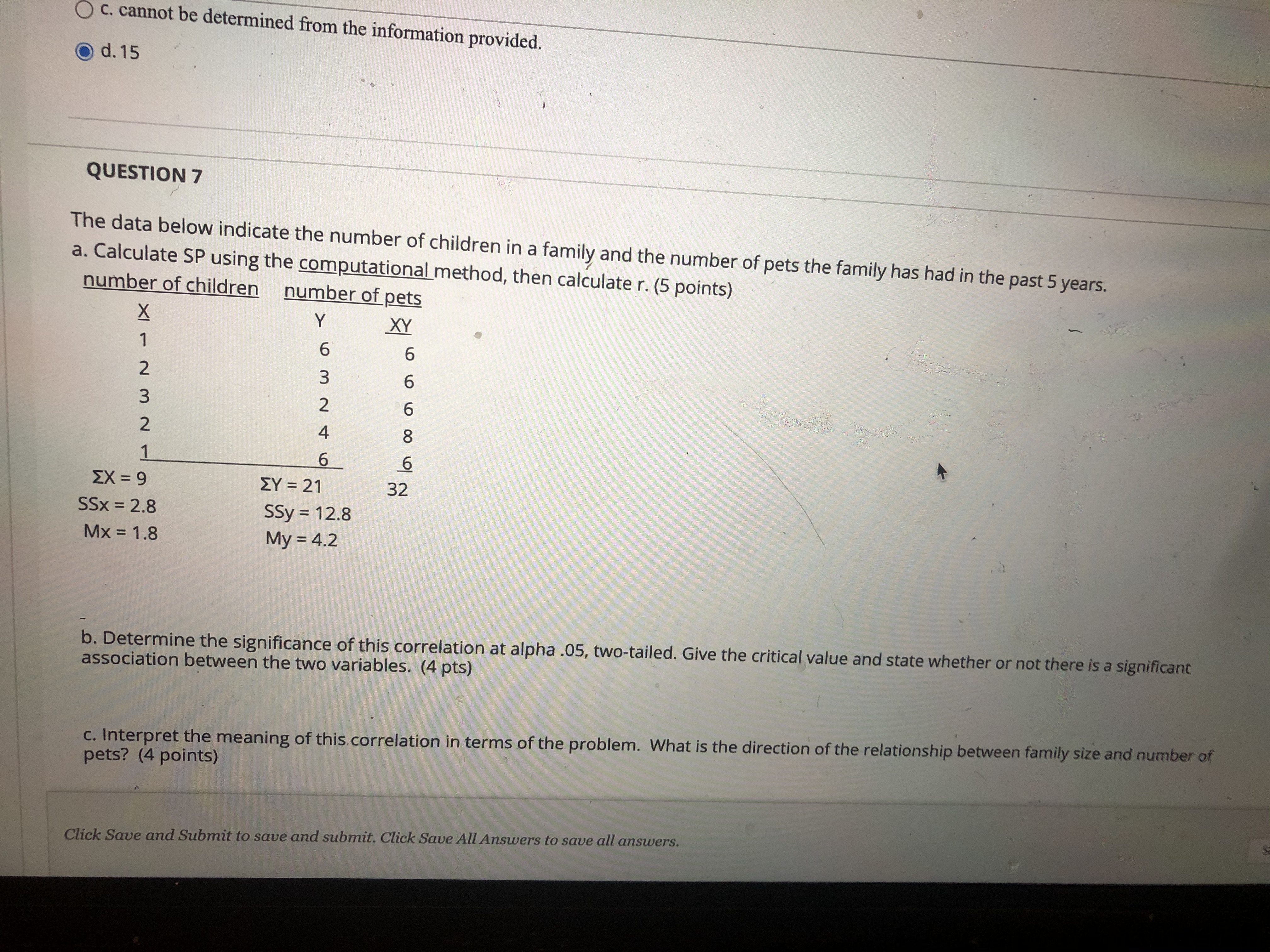 a family and the number of pets the family has had in