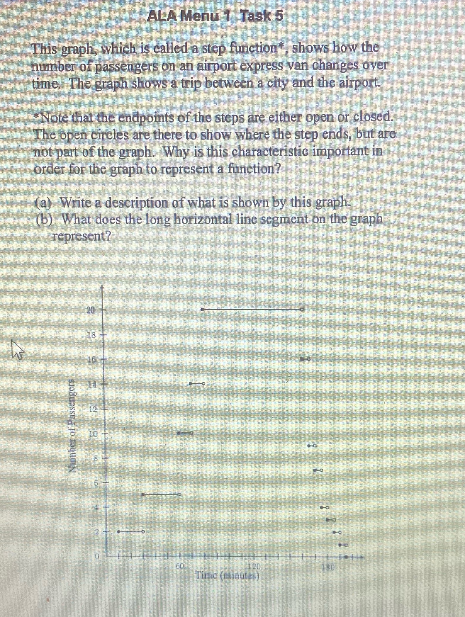 ALA Menu 1 Task 5 This graph, which is called a