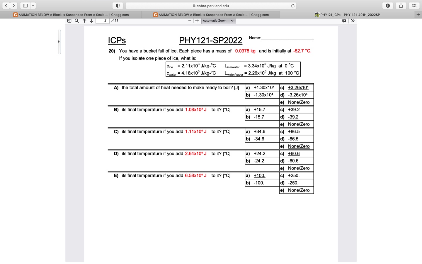 Ov " cobra.parkland.edu C C ANIMATION BELOW A Block Is Suspended