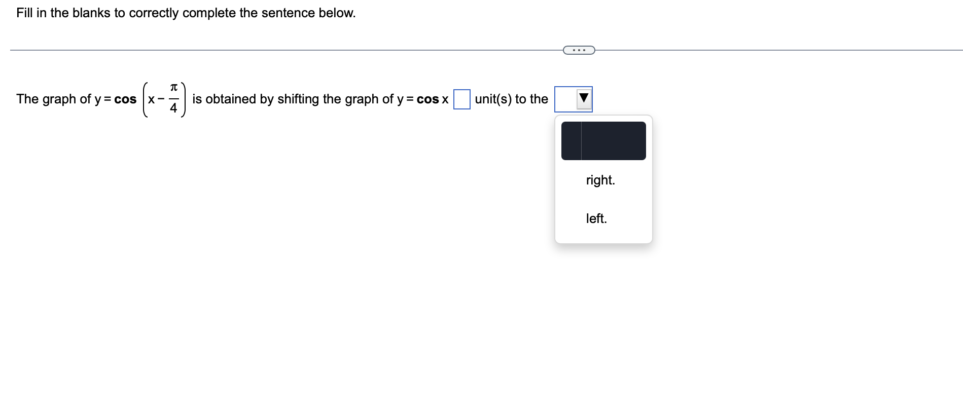 x + . . . Choose the graph of y = sin