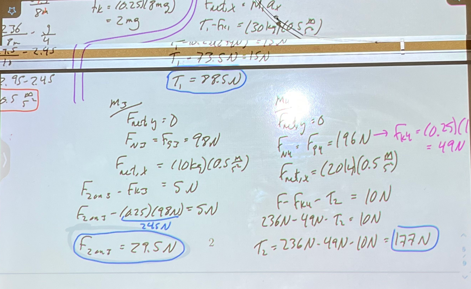 m = 10 kg F = 236 N = 0.50 = 0.25