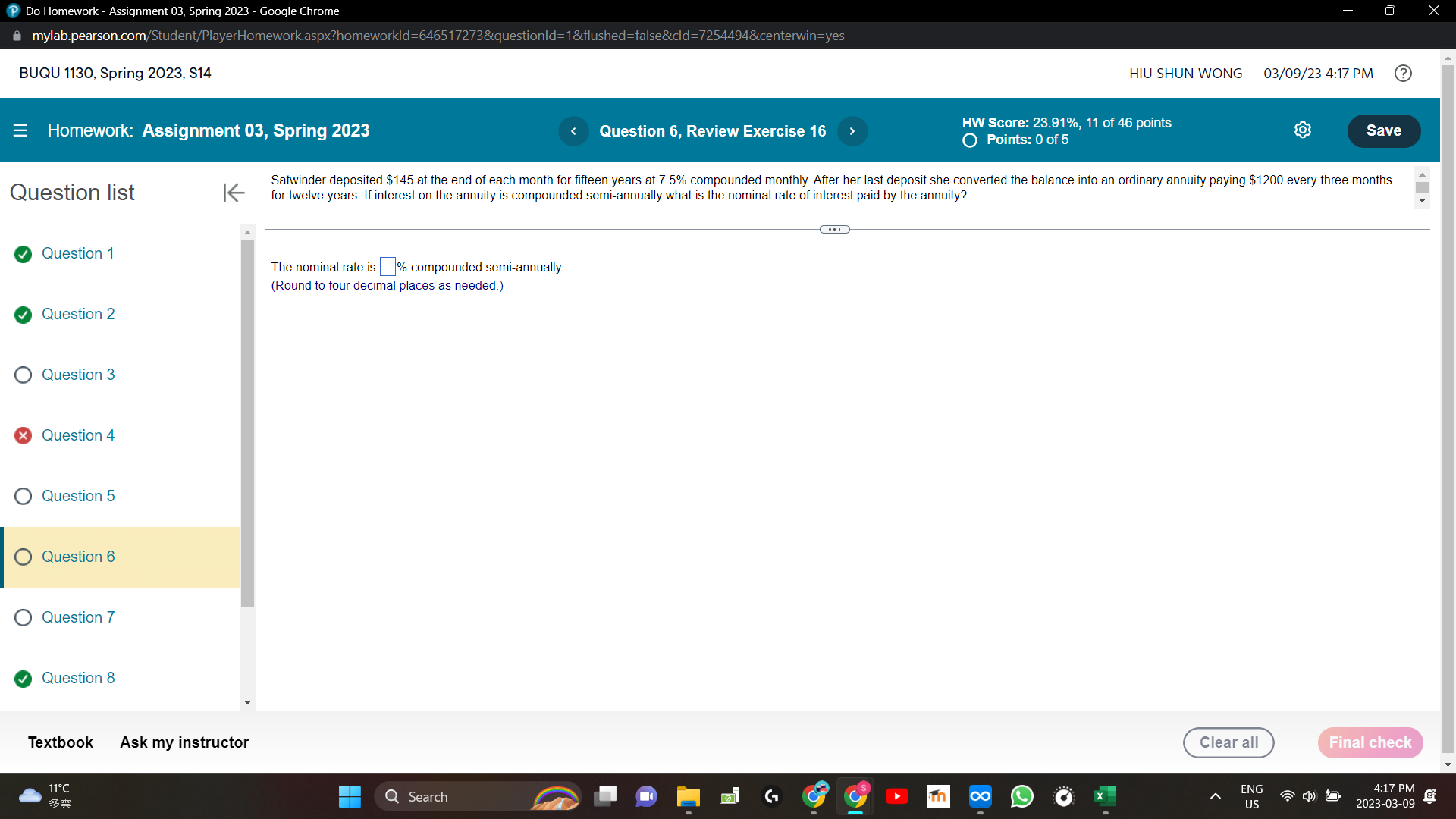  Do Homework - Assignment 03, Spring 2023 - Google Chrome X