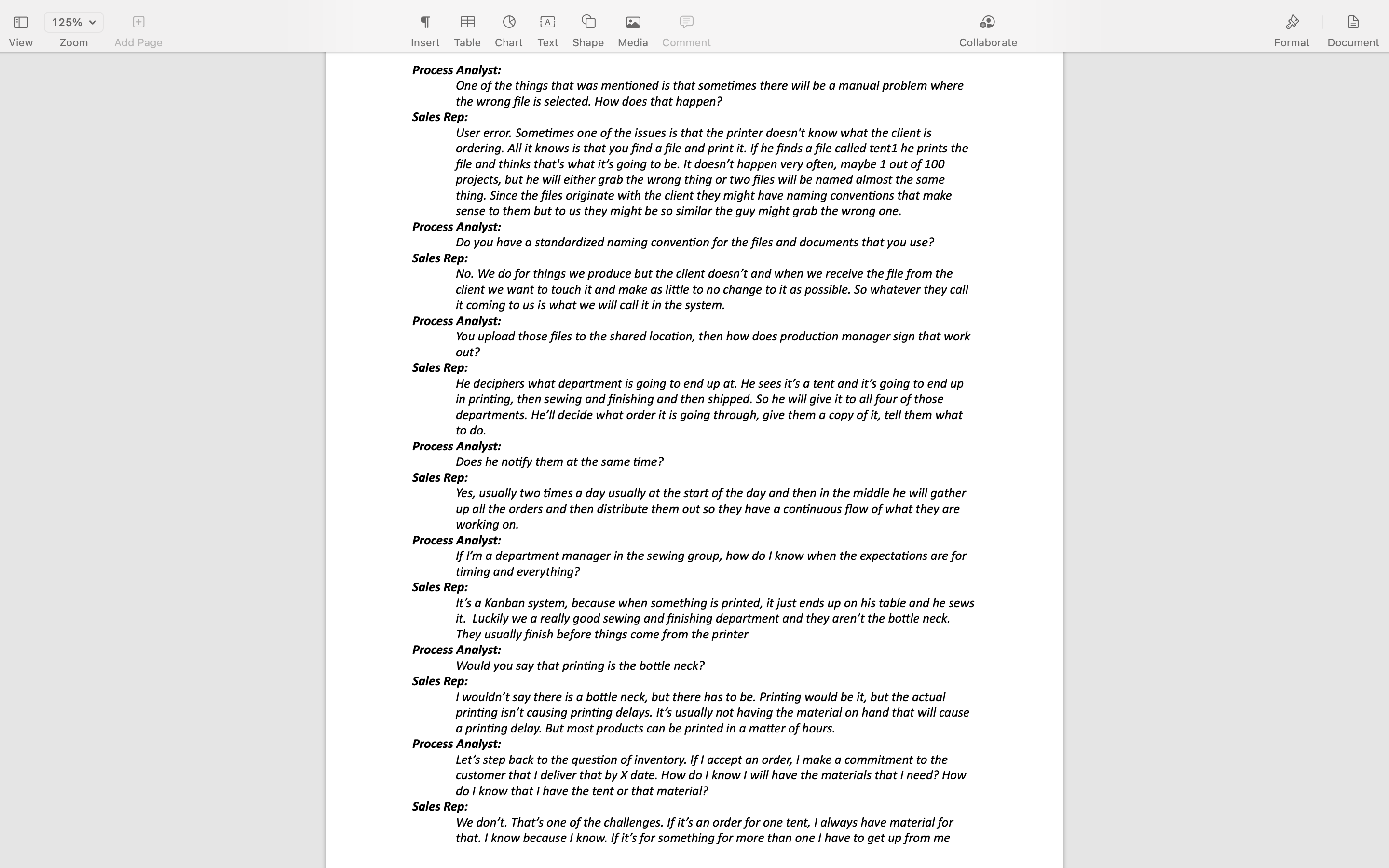 of Wholesale Distributors. A Deliverables Based on the interview conducted with a