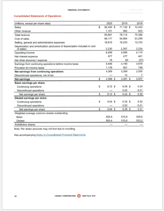 EDGAR website. Target.com - scroll to the bottom, select Investor Relations on