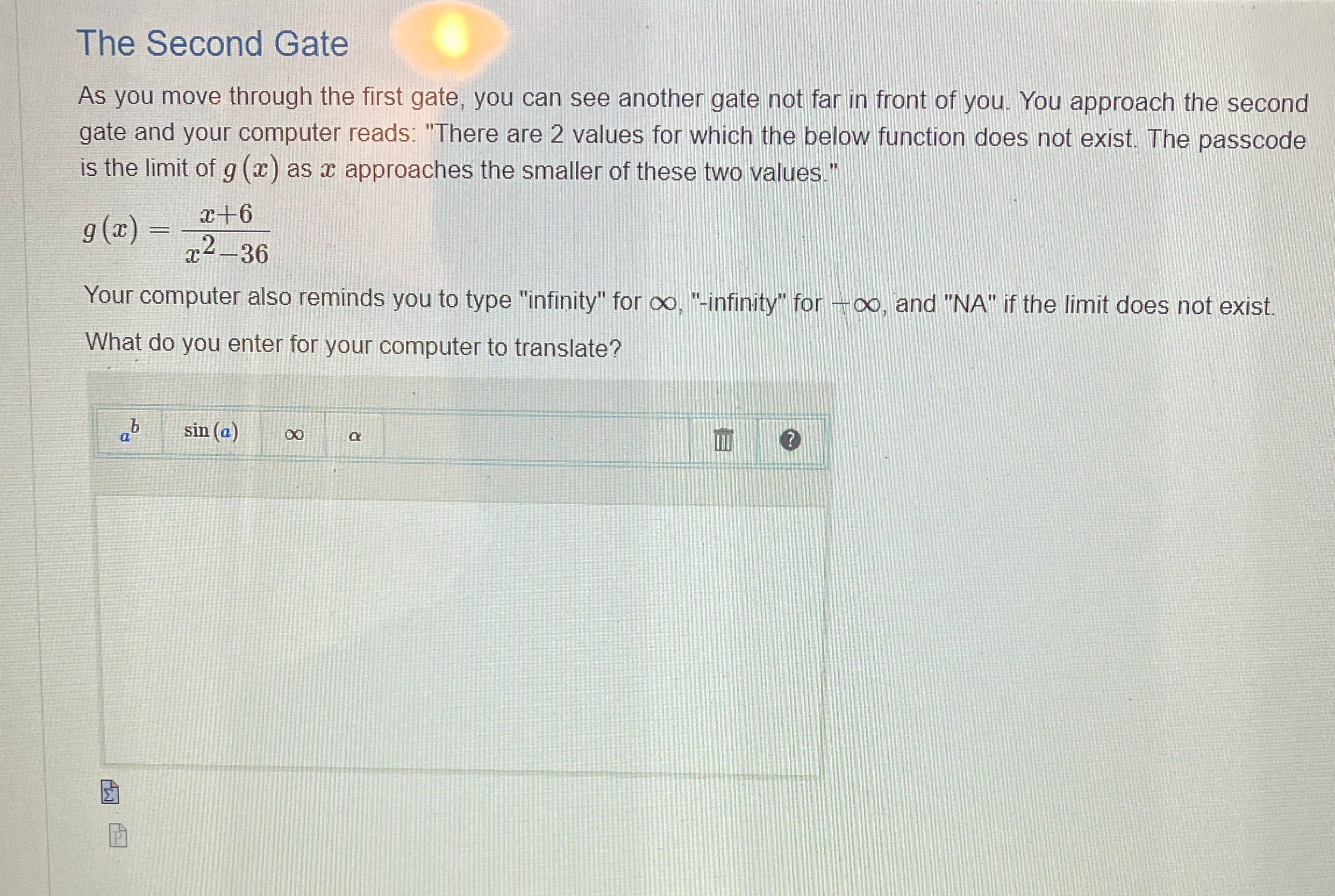 Can anyone solve this please show your work The Second Gate As