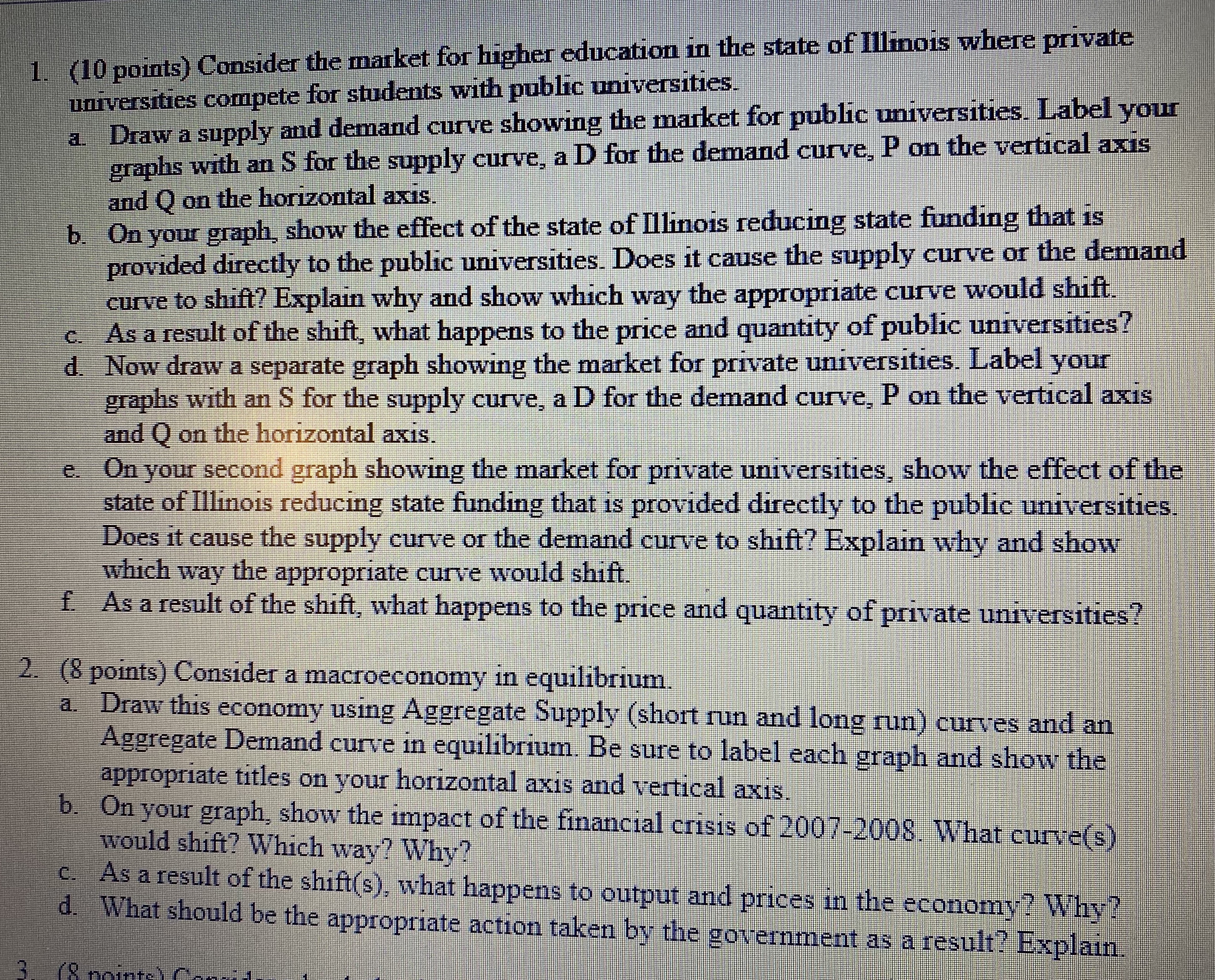 Can you please help with this? (10 points) Consider the market for