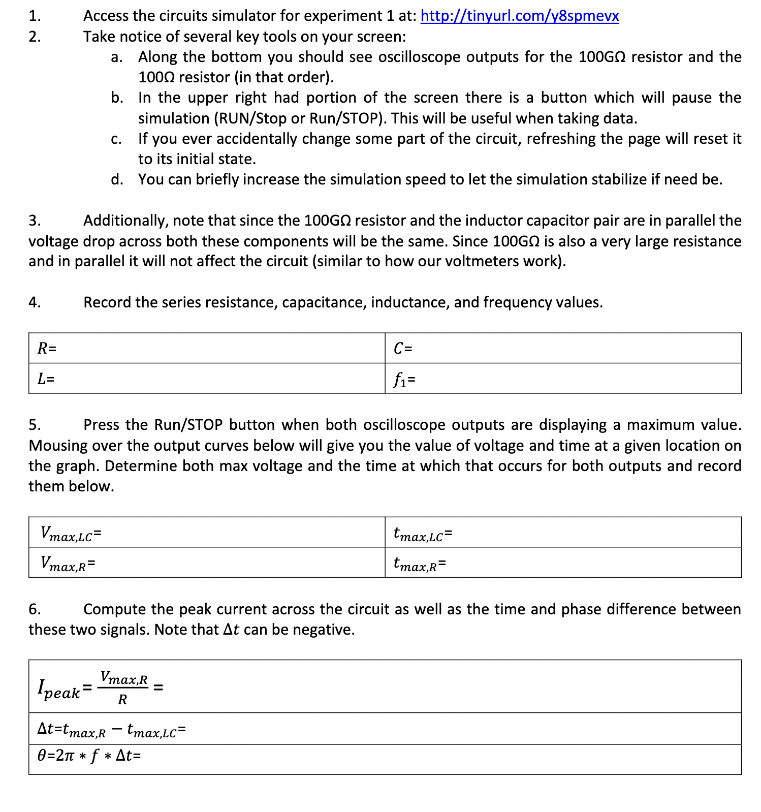 (RUN/Stop or Run/STOP). This will be useful when taking data. c. If