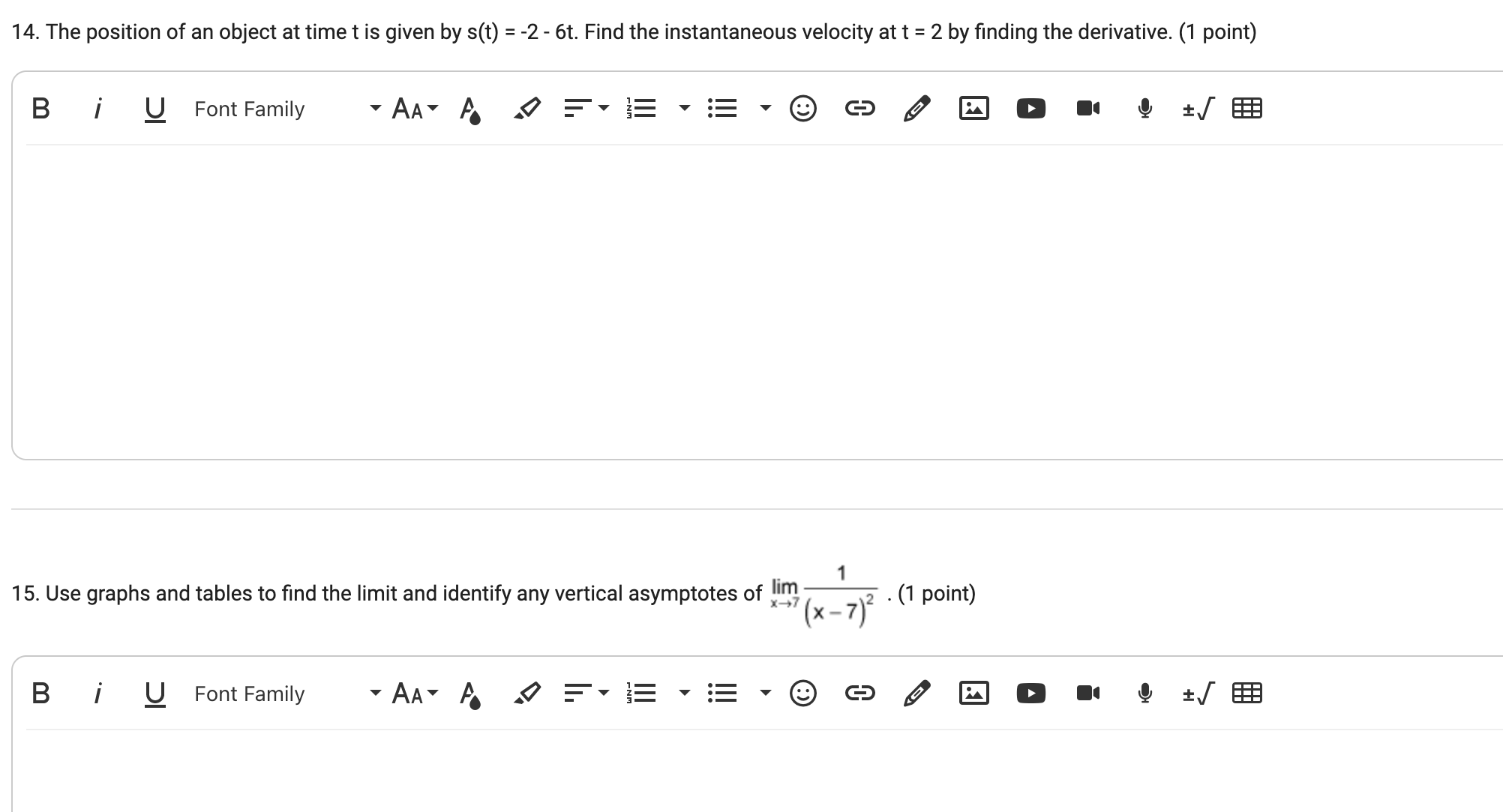 -10-14. The position of an object at time t is given by