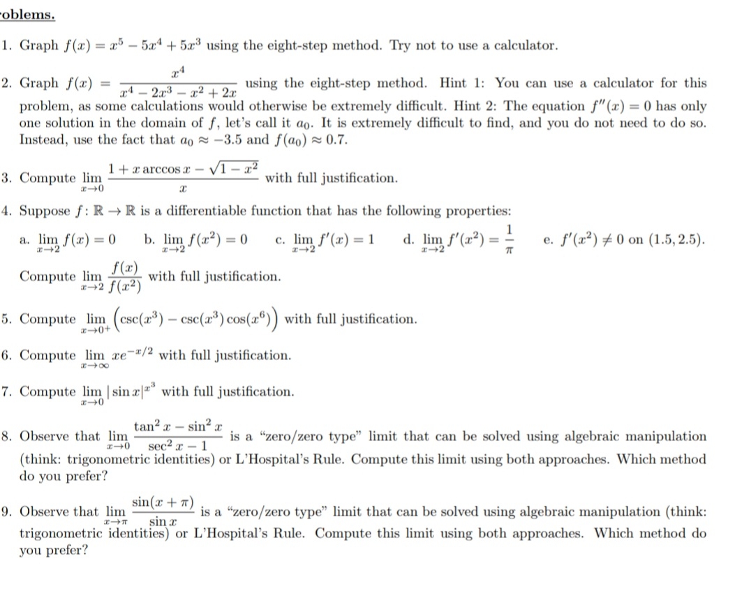  oblems. 1. Graph f(x) = 25 - 5x4 + 5x3 using