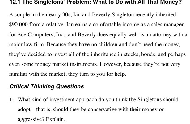 That Money ! A couple in their early 30s , Ian and