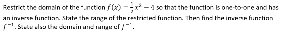 the function f(x) : Ex 4 so that the function Is one-to-one