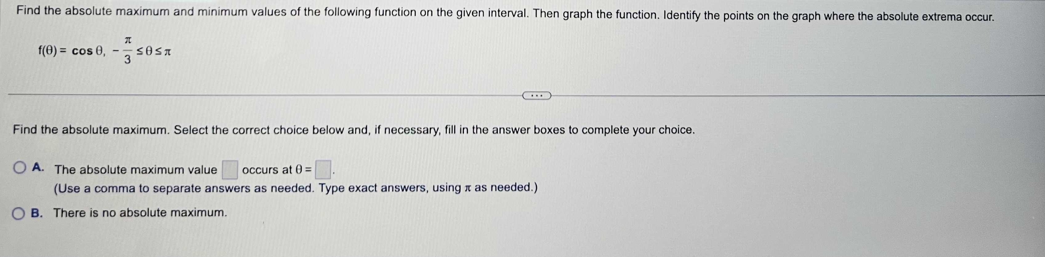 minimum values and say where they are assumed. f(x ) = x