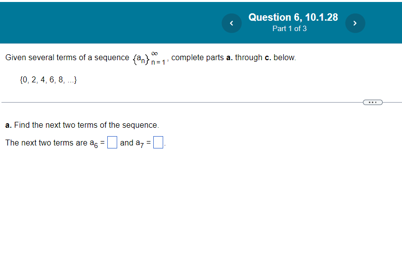 Question 6, 10.1.28 Part 1 of 3 complete parts a. through c.