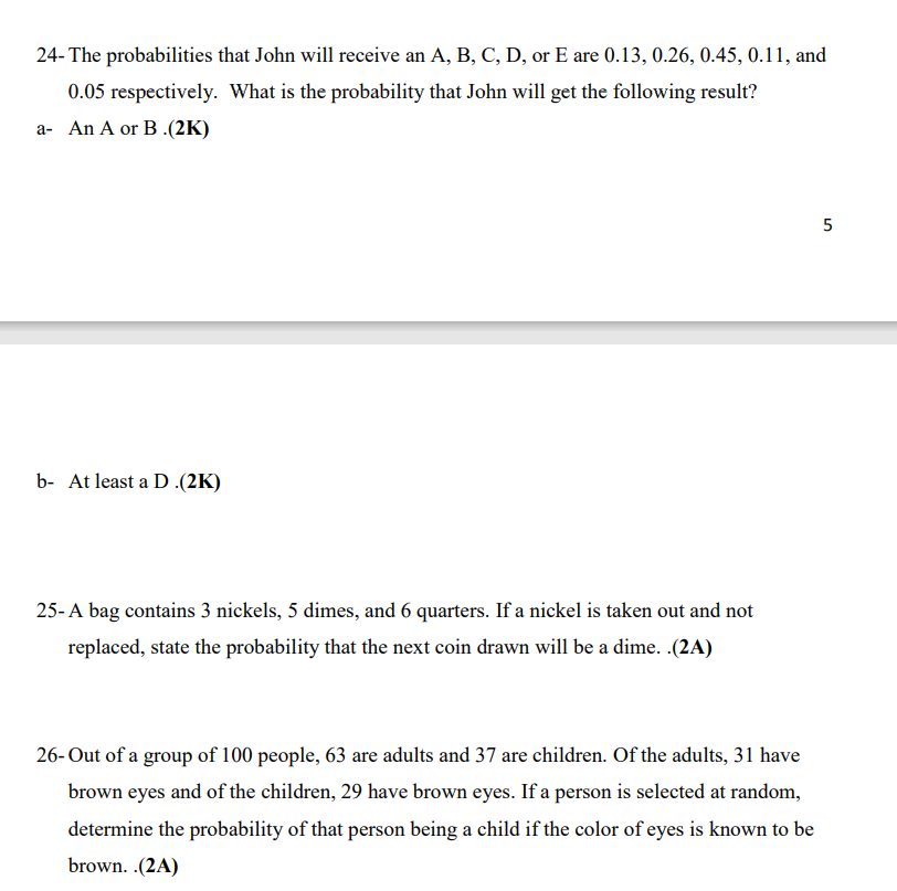 of the alphabet. What is the probability the code is IZKY? (2T)