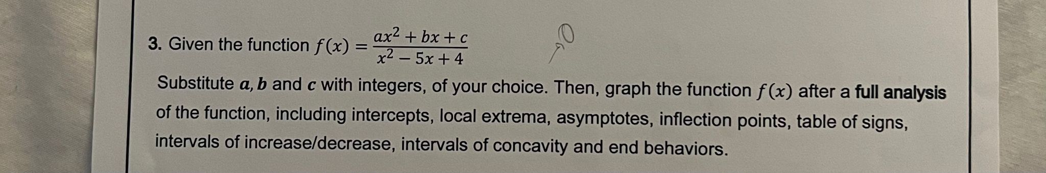 x2 - 5x + 4 Substitute a, b and c with integers,