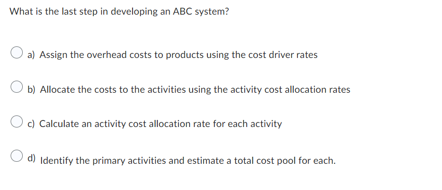b) Allocate the costs to the activities using the activity cost allocation