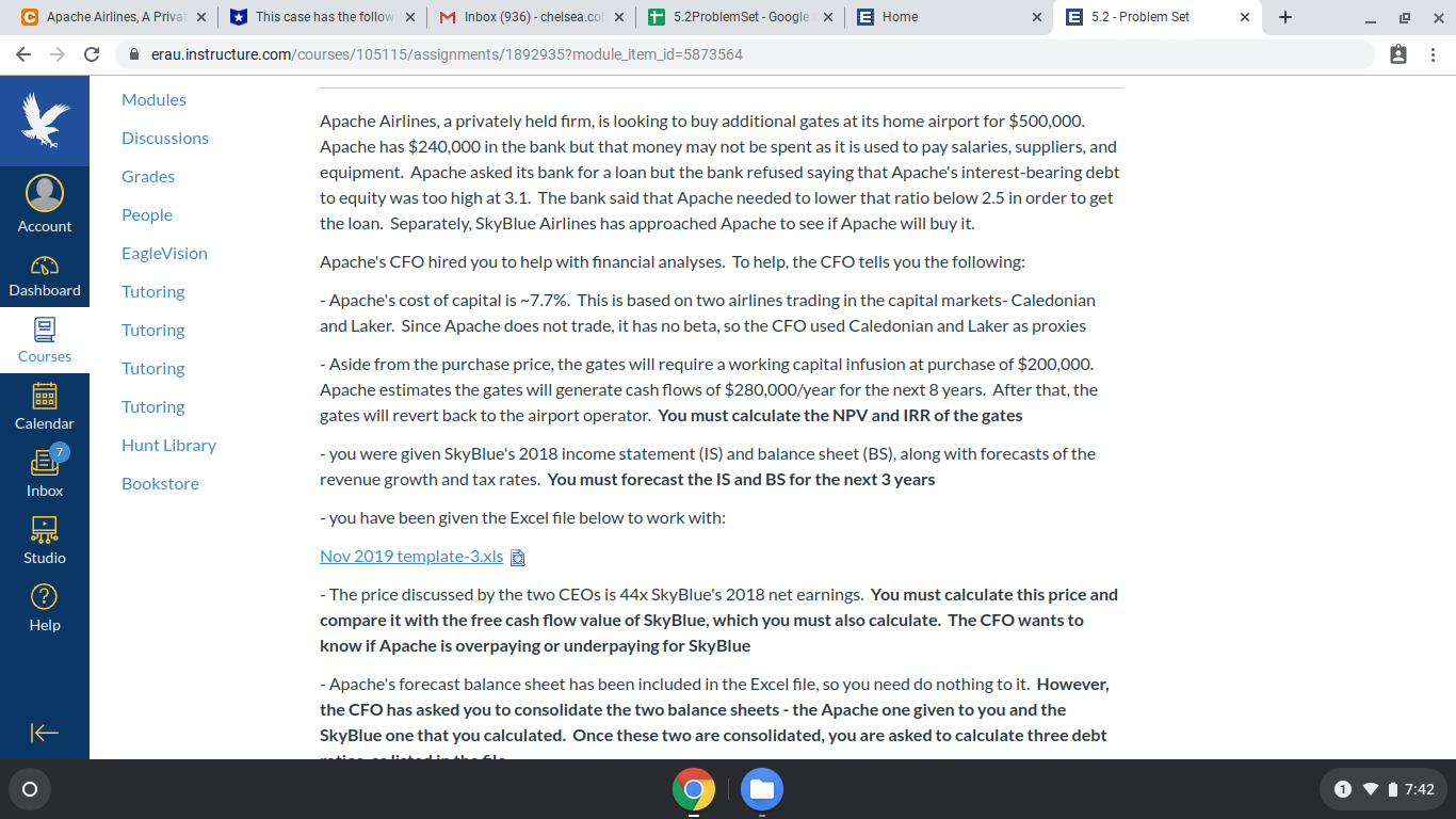 7 Apache BS (balance sheet) Shows Apache's balance sheet for 2018 and