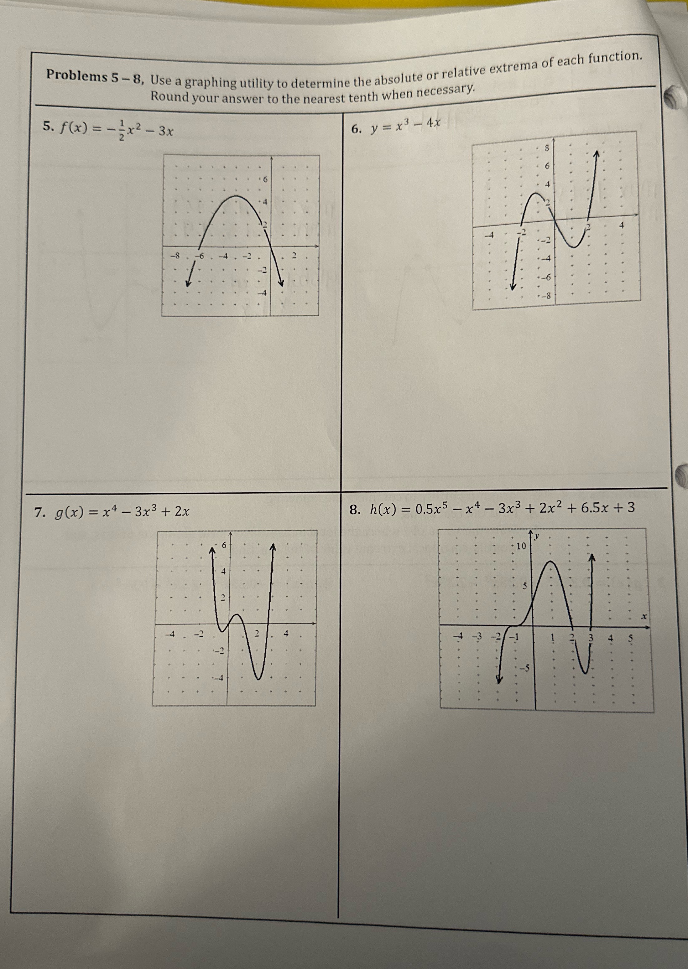 Problems 5 -8, Use a graphing utility to determine the absolute