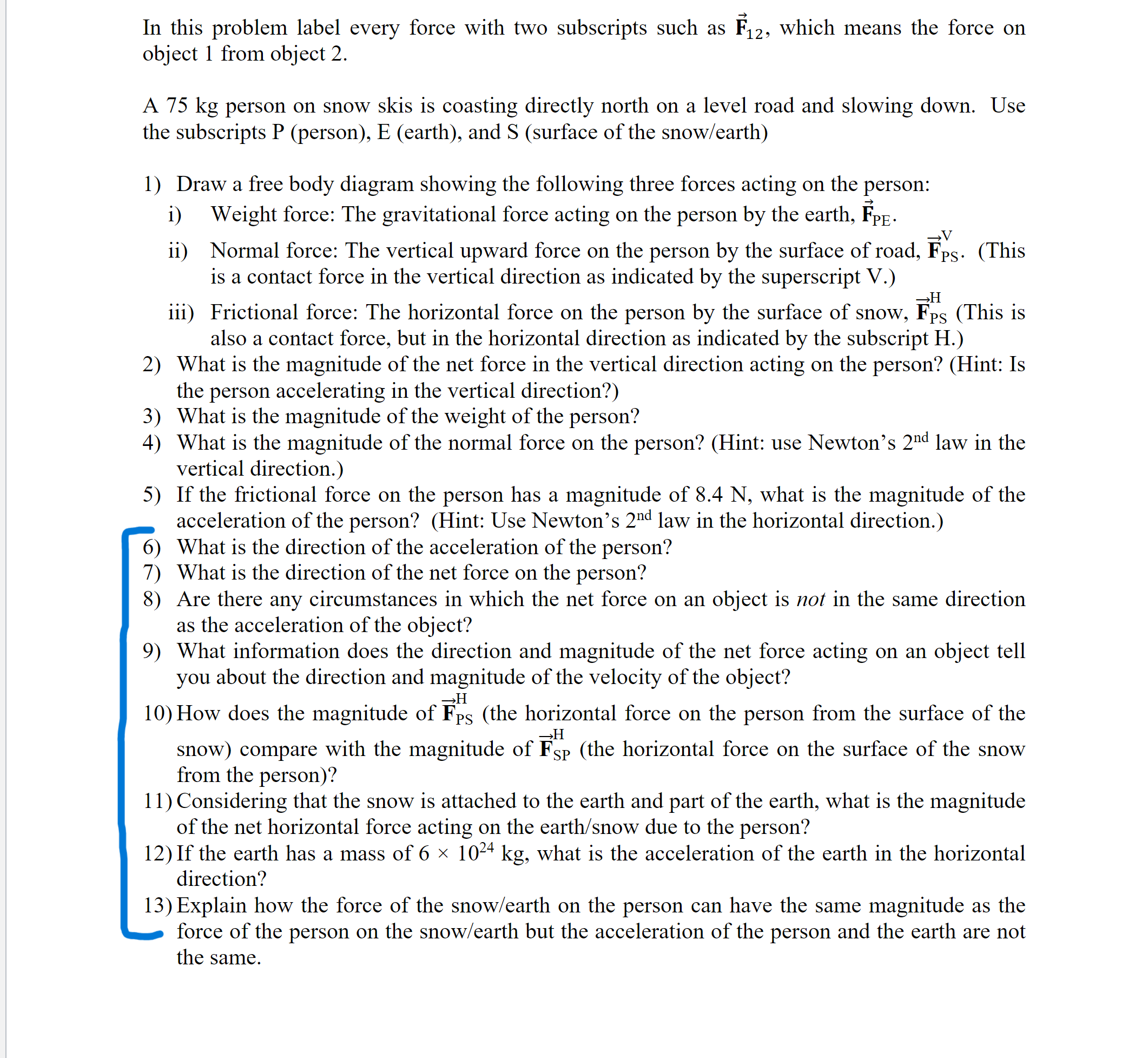 n, which means the force on object 1 from object 2. A
