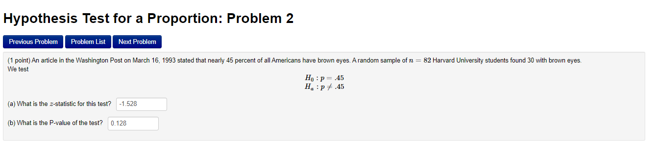 Setfor which you will write out the full hypothesis test as instructed