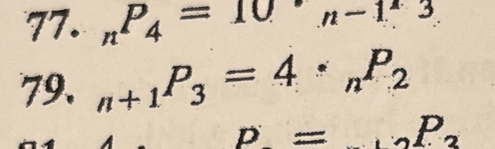 Solve for n 