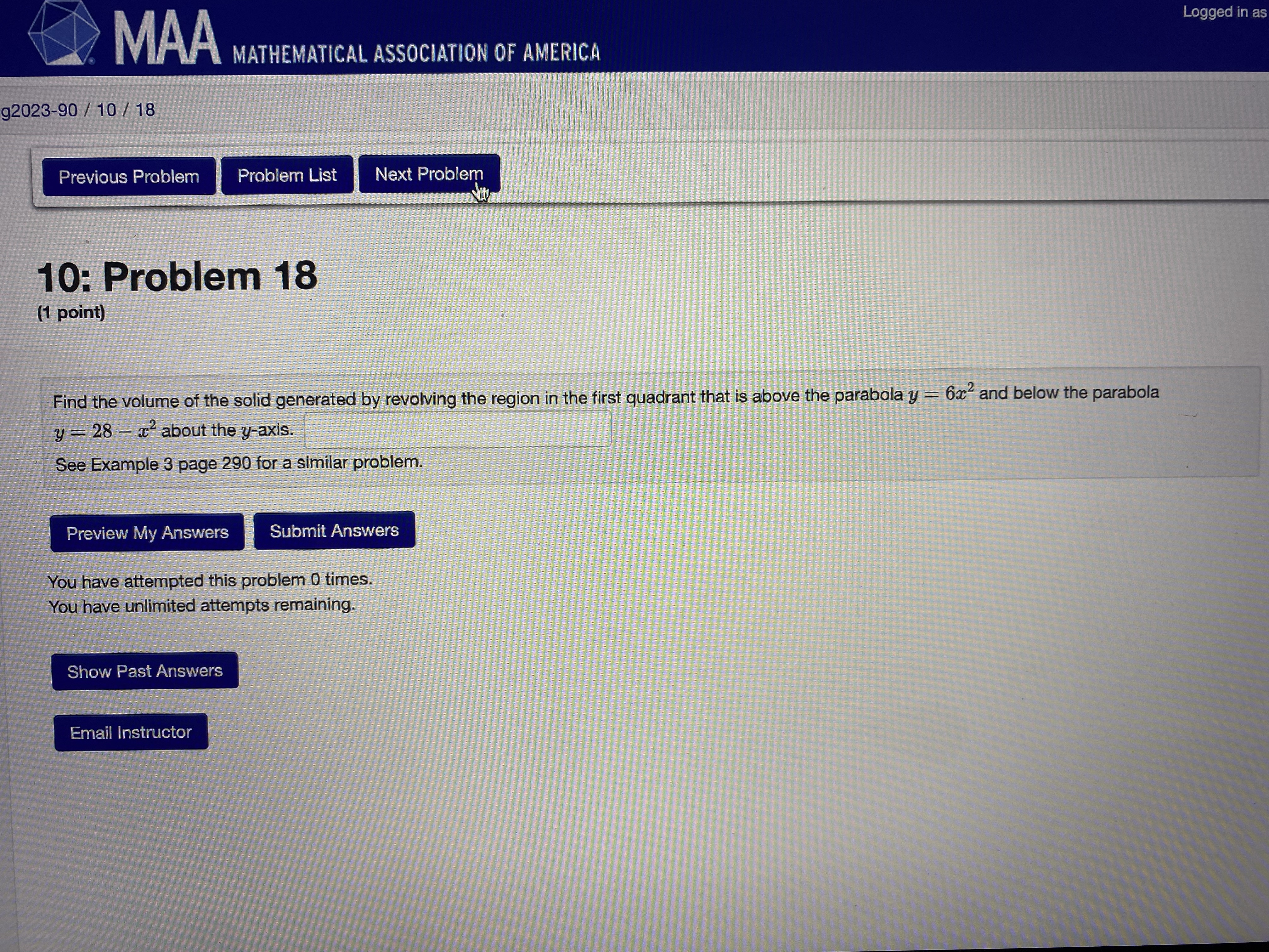 The semicircular region bounded by the curve x = \\ 16 -