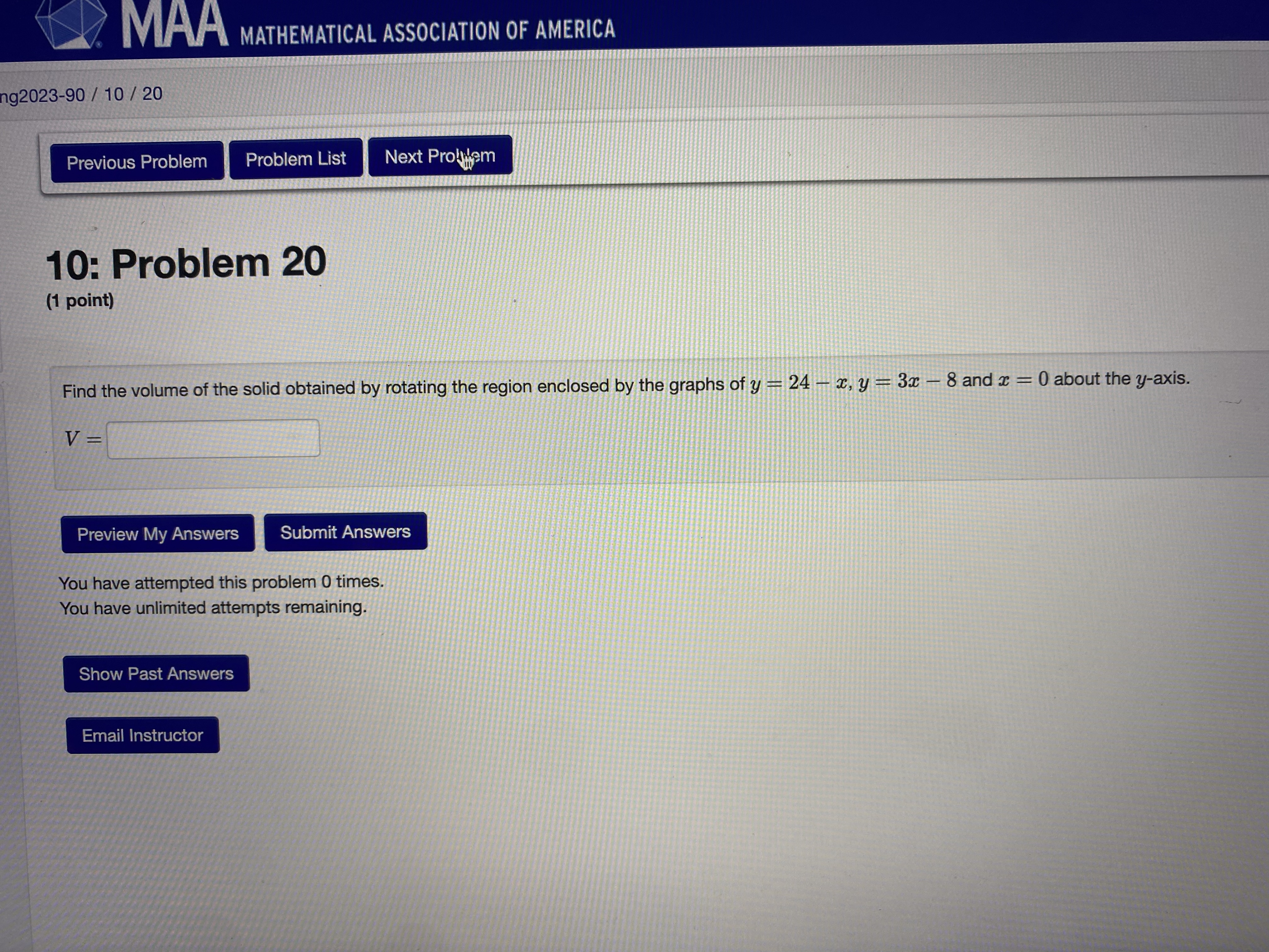 18 Previous Problem Problem List Next Problem 10: Problem 18 (1 point)