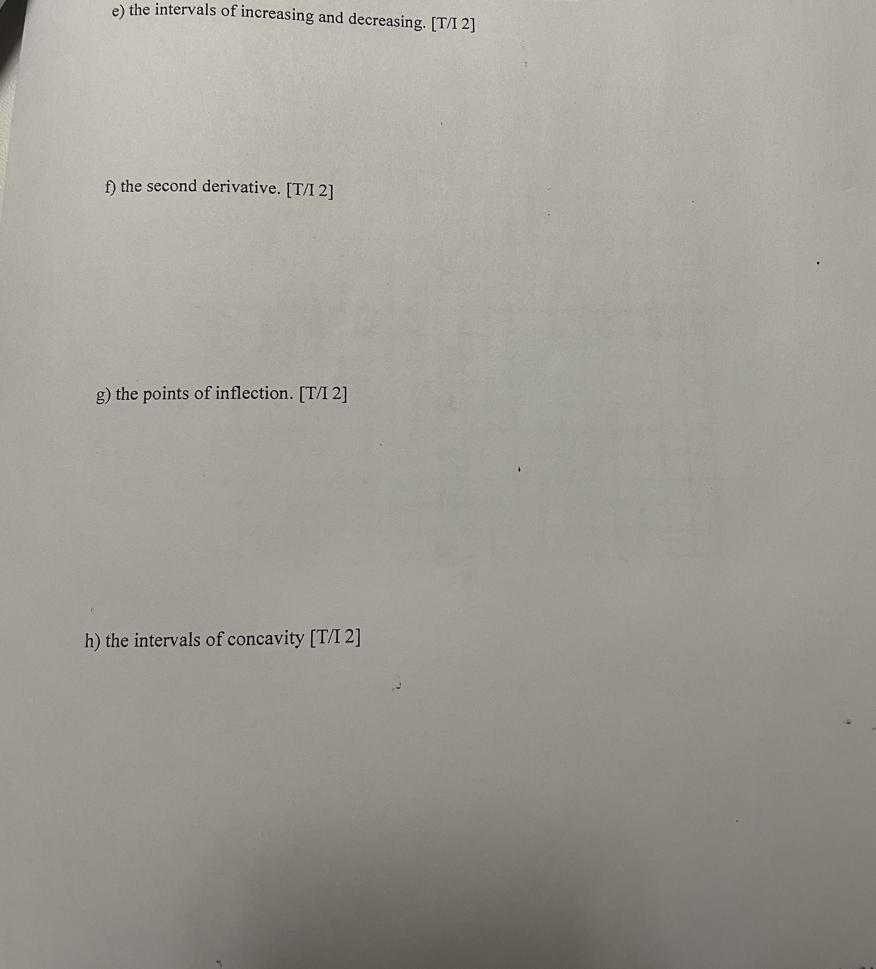 first derivative. [T/I 2] d) the local extrema. [T/I 2] MCV4U FINAL