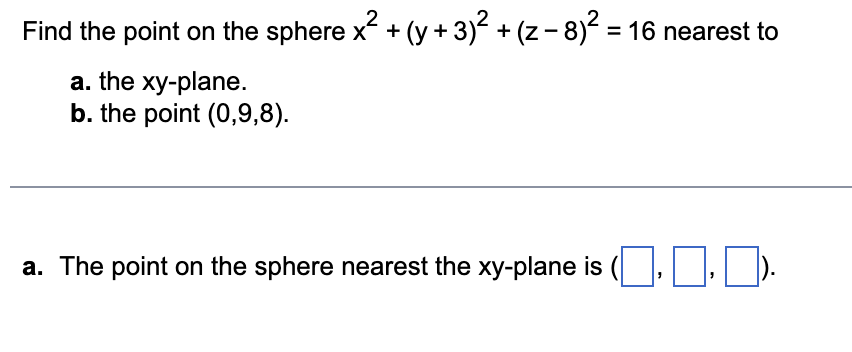 Find the point on the sphere x2 + (y + 3)2