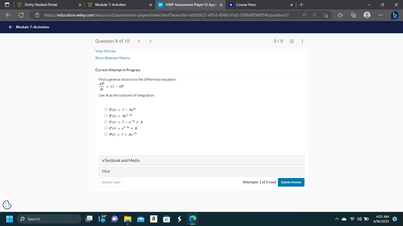 DeVry Student Portal X Module 7: Activities X WP NWP Assessment