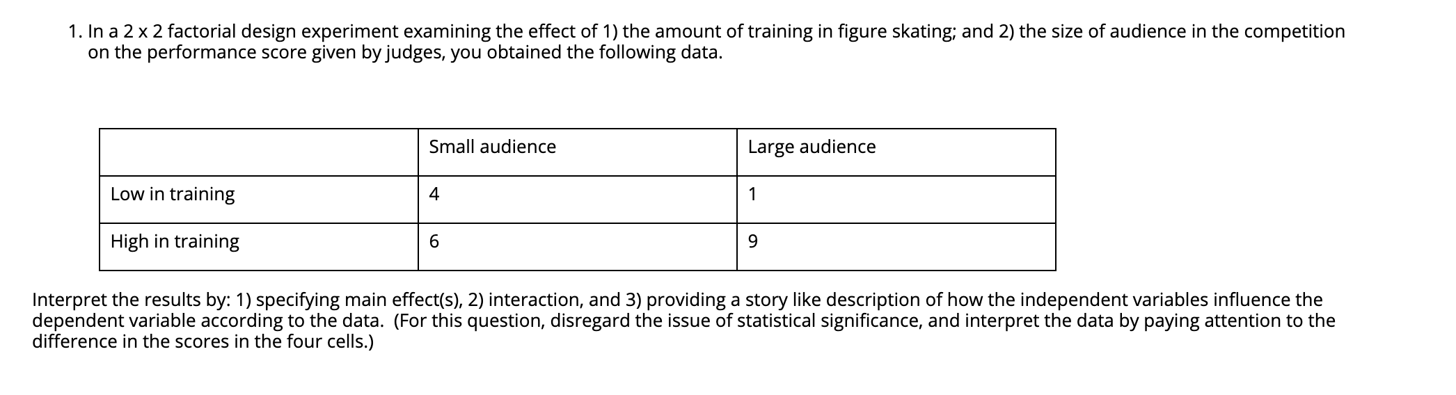 Please help me with this problem 1. In a 2 x 2