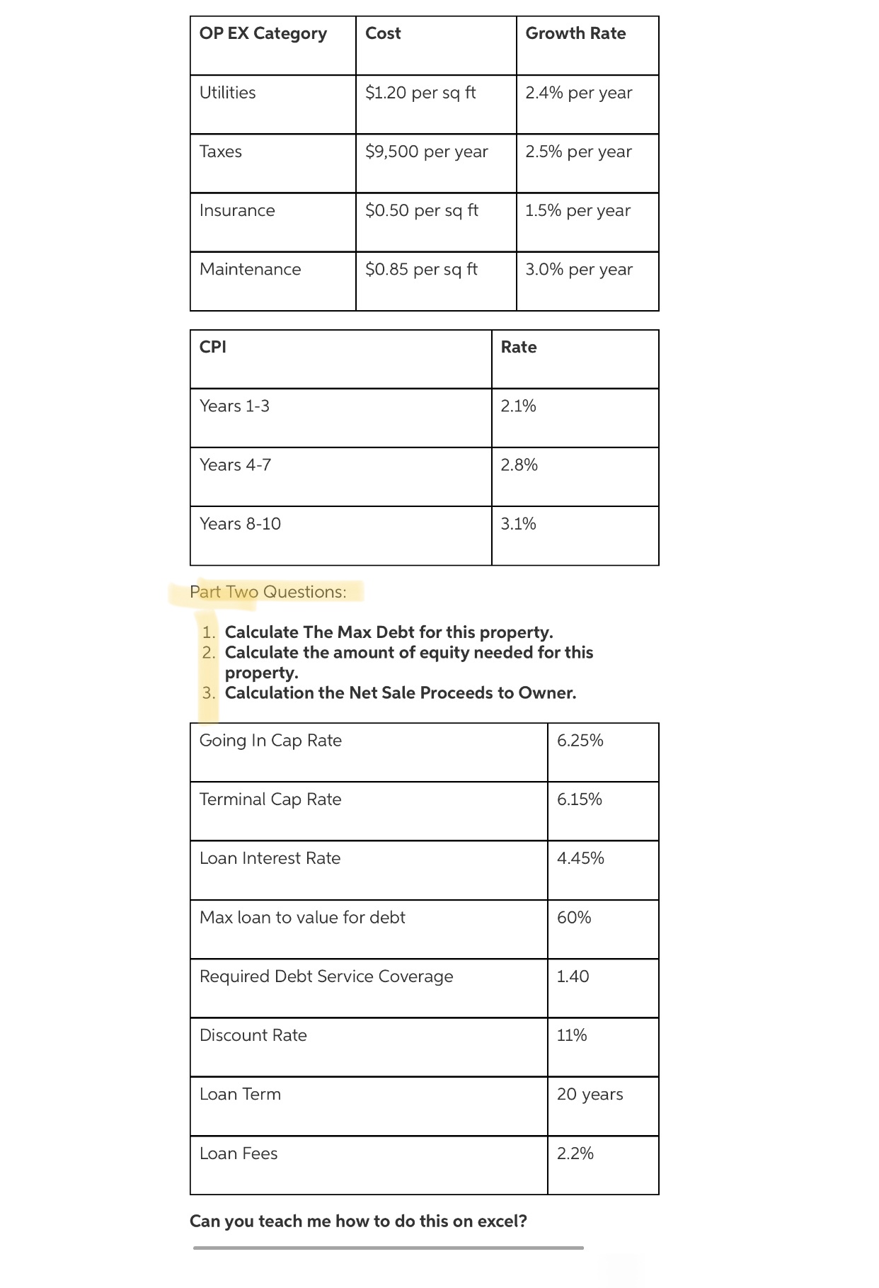 Please help me with the pro forms for NOI and BTCF as