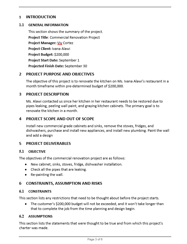 Include at least 5 work packages. Contains 100% of the scope of