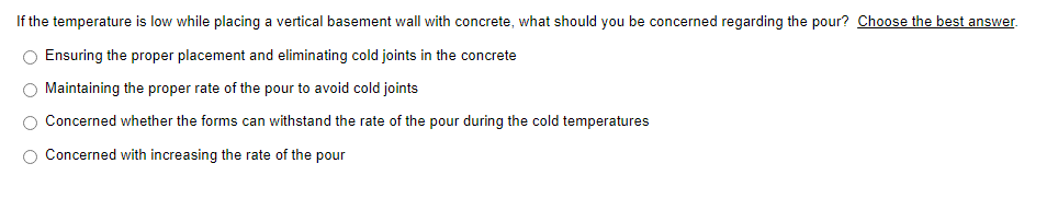 of the pour lfthe ambient temperature increases and the concrete pour rate