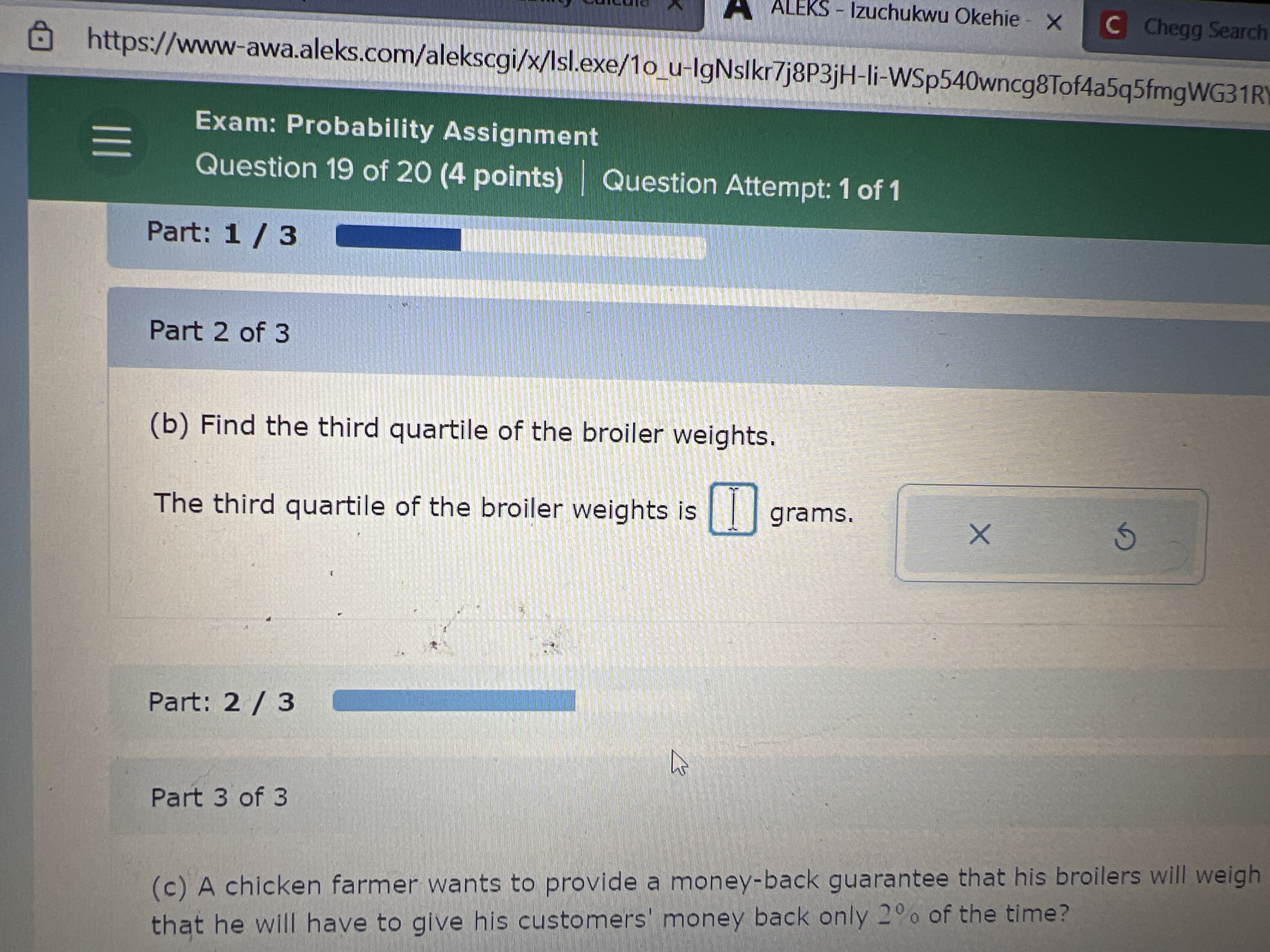 G Exam: Probability Assignment Question 19 of 20 (4 points) | Question