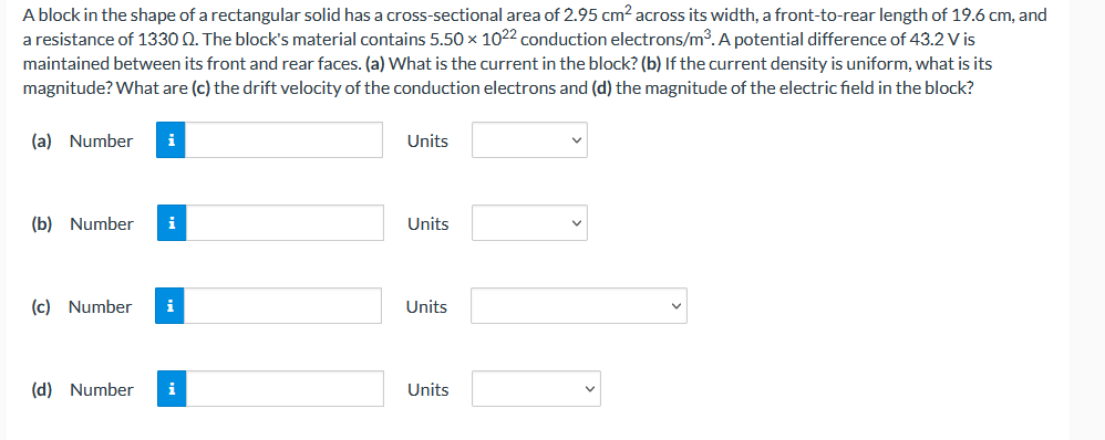  A block in the shape of a rectangular solid has a