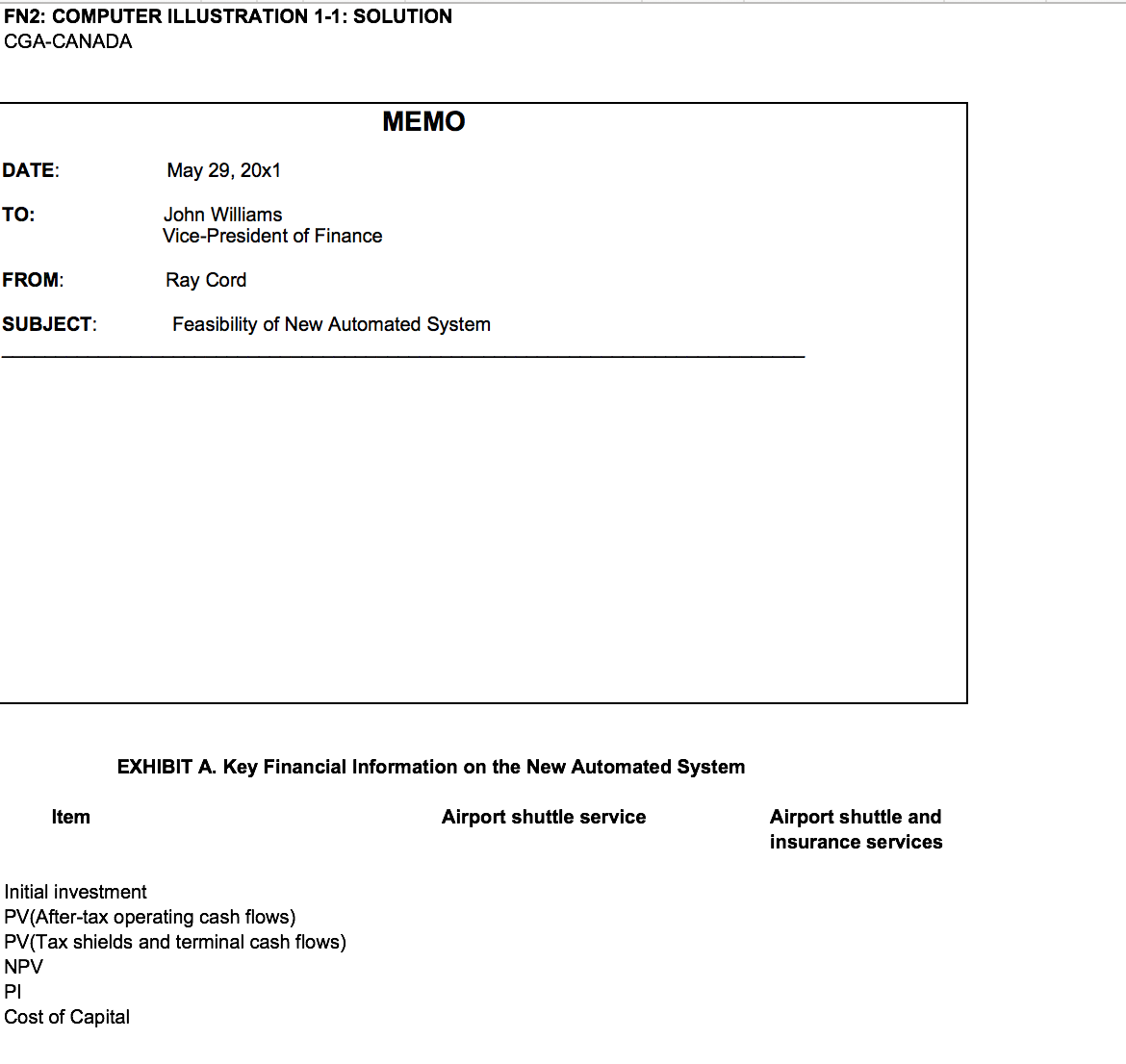after Year 1 3.00% Salvage value - computer system $200,000 Salvage value