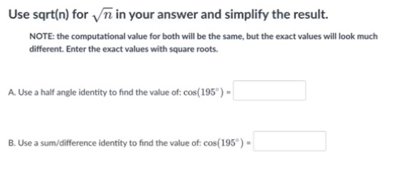 MATH Use sqrt(n) for vn in your answer and simplify the result.