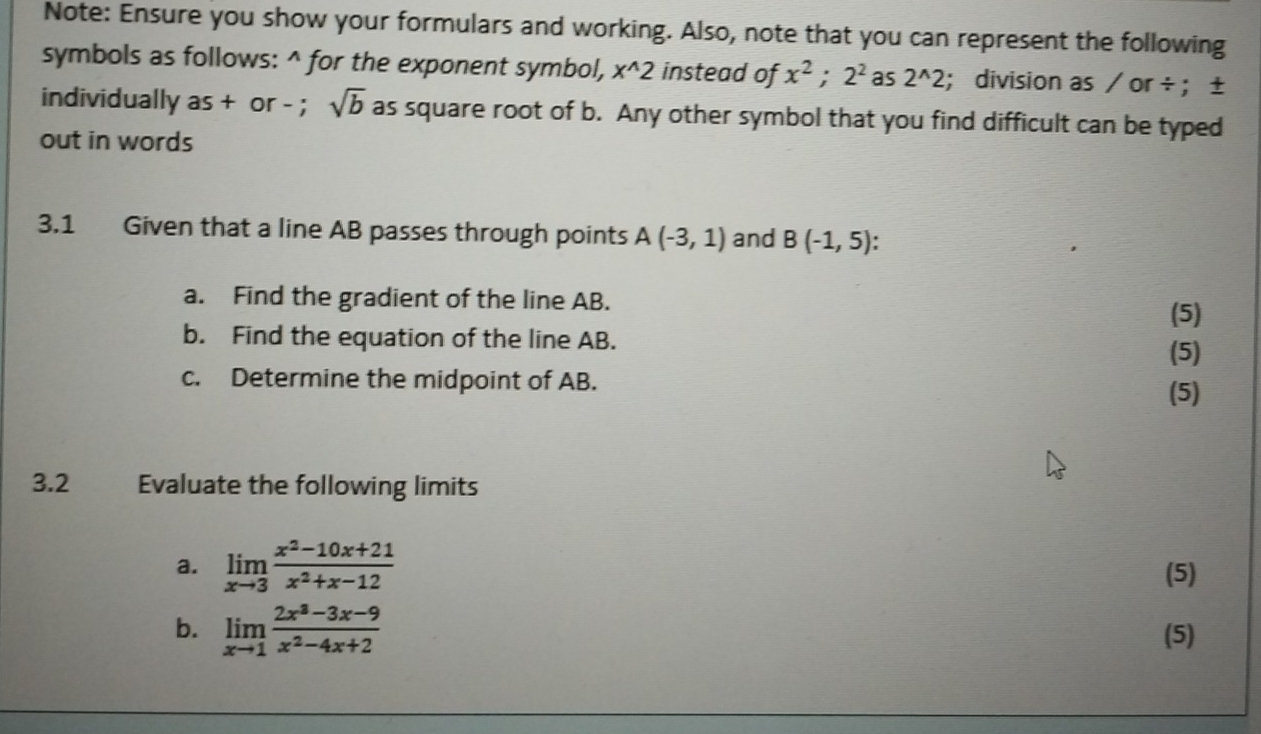 you can represent the following symbols as follows: ^ for the exponent
