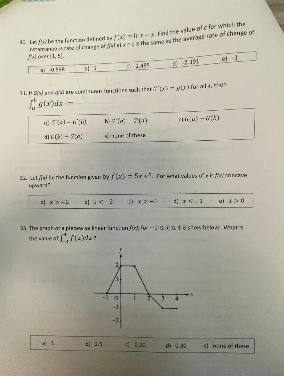 30-33 30. Let f(x) be the function defined by f (x) =