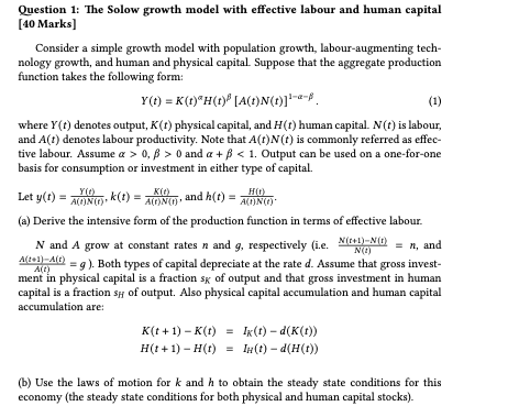 What are the steady state values of physical capital, human capital, and