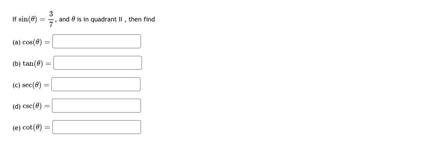 , then cot(x) =\fFill in the blanks: 1. If tana = -4