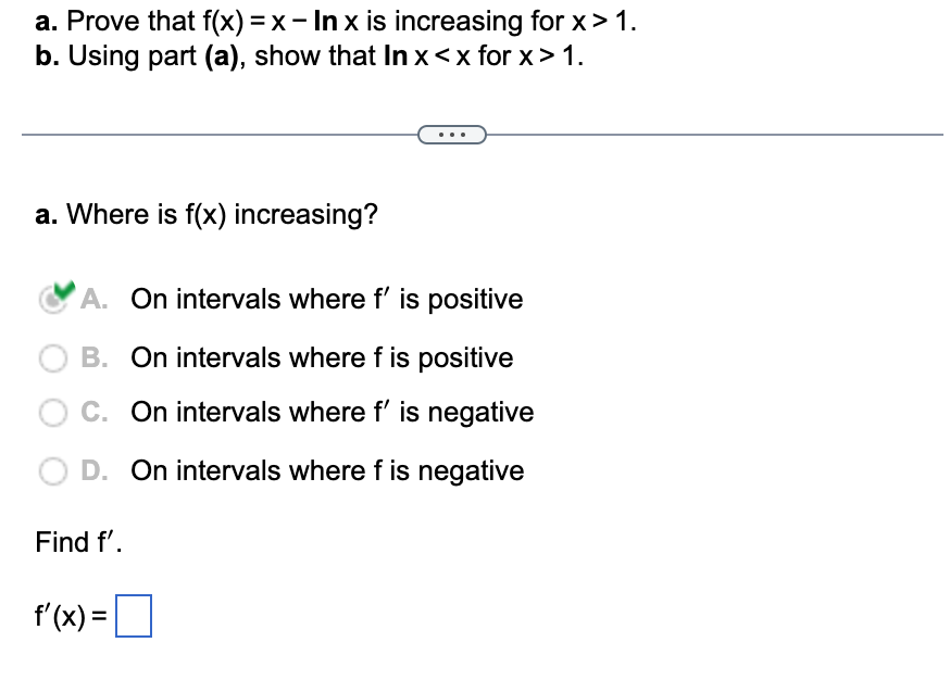 f(x) = 5x In xa. Identify the function's local extreme values in