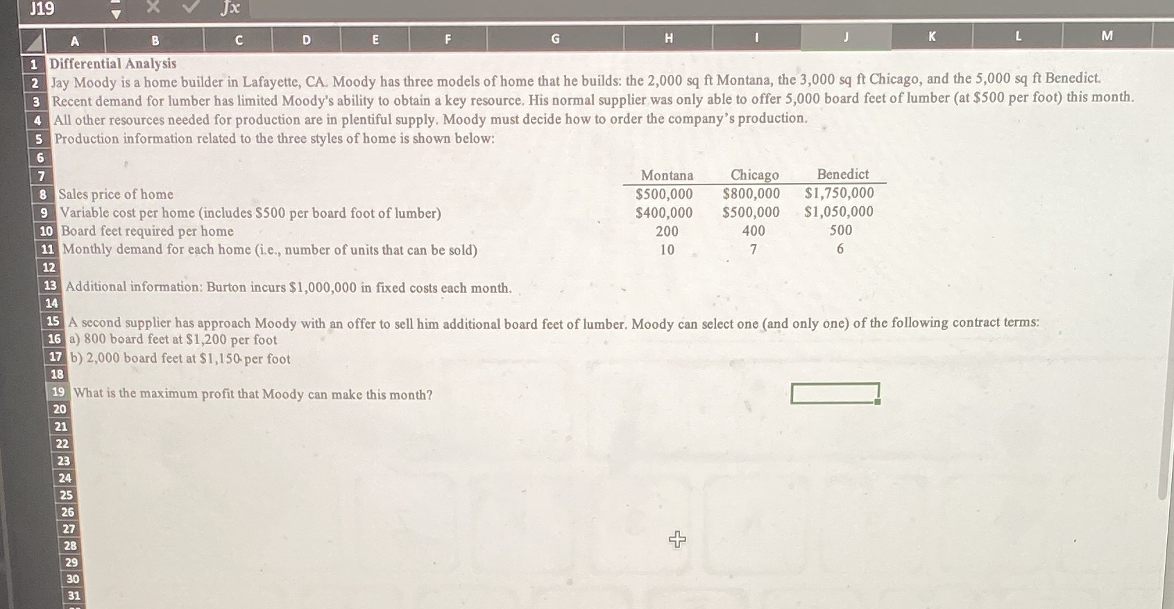 K L M 1 Differential Analysis 2 Jay Moody is a home