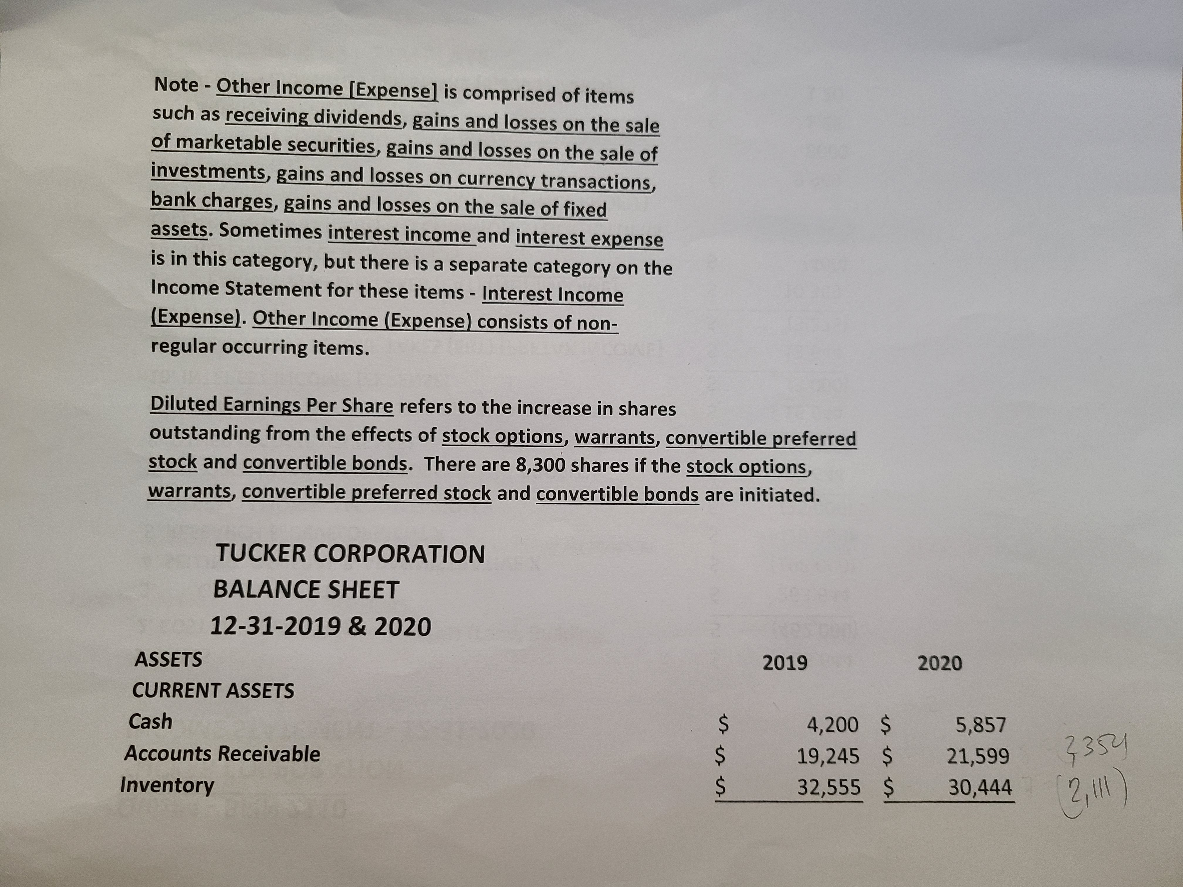 TUCKER CORPORATION INCOME STATEMENT - 12-31-2020 1. SALES 725,644 2. COST OF