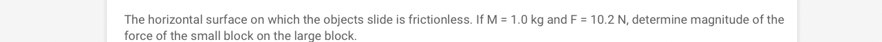 The horizontal surface on which the objects slide is frictionless. if