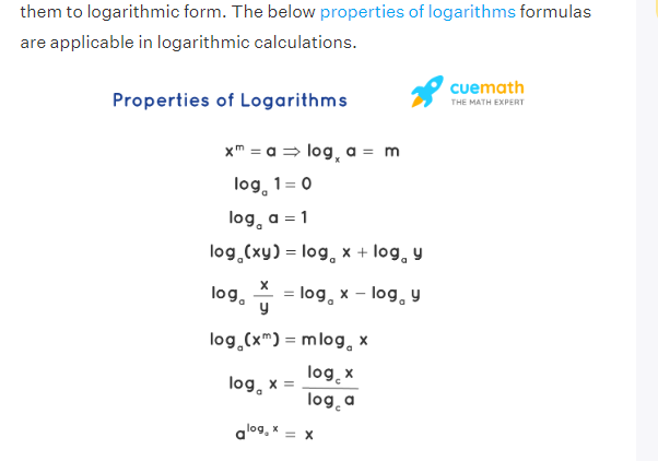 mloga x are applicable in logarithmic calculations. Properties Of Logarithms log. a