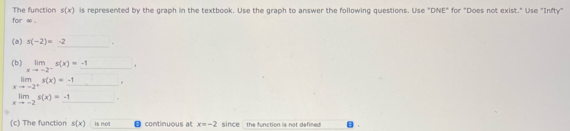 The function s(x) is represented by the graph in the textbook.